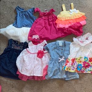 BUNDLE of 7 baby girls dresses